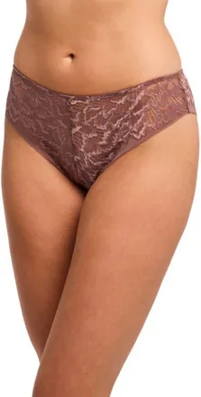 Montelle Intimates Two-Tone Lace Brazilian Briefs in Woodrose at Nordstrom, Size X-Small
