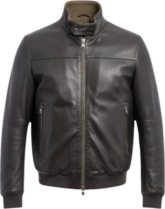 Minoronzoni 1953 Omkeerbaar Bomberjack - Heren - Jassen - Bruin - Maat: 2XL Zijde