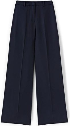 Motivi Broek met wijde pijpen en persvouw - Dames - Wijde Broeken - Blauw - M - Polyester - Broeken