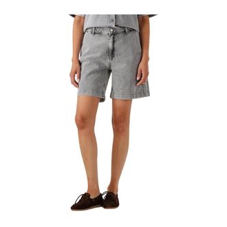 MY ESSENTIAL WARDROBE Lichtgrijze Denim Shorts voor Zonnige Dagen - Dames - Denim shorts - Grijs - XL - Denim - Korte Broeken