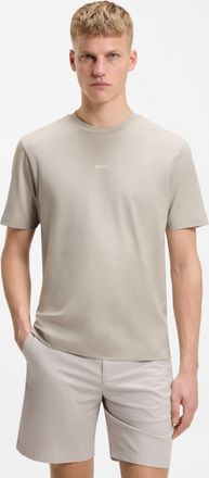 Boss Orange by Hugo Boss T-Shirt BOSS ORANGE TChup, Herren, Gr. 4XL, open grau070, Single Jersey, Obermaterial: 96% Baumwolle, 4% Elasthan, unifarben, relaxed fit h&uuml;ftlang, Ru