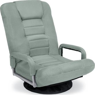 Best Choice Products 360-Degree Swivel Gaming Floor Chair w/ Armrest Handles, Foldable Adjustable Back