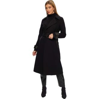Gorski Loro Piana Wool Blend Trench Coat in Black/black at Nordstrom, Size Medium