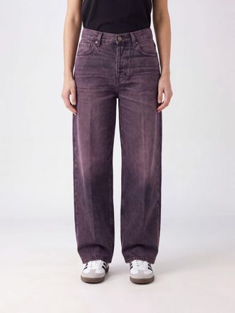 Haikure Jeans wide leg Earl a vita media in denim con design a cinque tasche