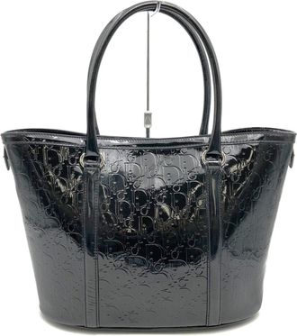 Dior Black Patent Leather Handbag Tote Bag (Pre-Owned)