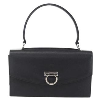 Ferragamo Pre-owned Handbags, female, Black, Size: ONE SIZE Pre-owned Gancini Handbag