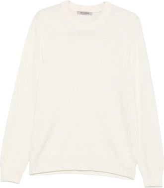 La Fileria Stijlvolle Sweater voor Mannen - Heren - Ronde hals truien - Wit - M - Truien & Vesten
