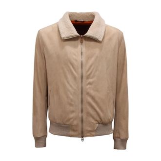 STEWART Bomberjack met Shearling Kraag - Heren - Bomber jackets - Beige - M - Jassen