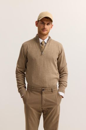 Bugatti Troyer BUGATTI Regular Fit, Herren, Gr. XXL, 50, beige, Strick, 100% Baumwolle, unifarben, regular fit, ohne Ausschnitt, Rippb&uuml;ndchen, Pullover Troyer