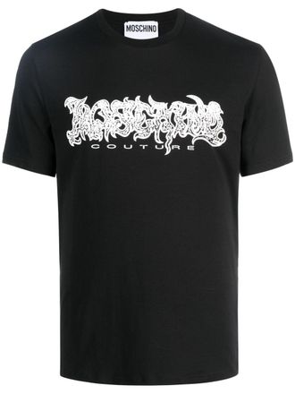 Moschino T-shirt met logoprint - Zwart