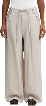 Yohji Yamamoto Broeken, Dames, Beige, M, Katoen, W UT WL PNT Broeken