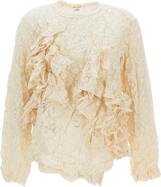 Comme Des Gar&ccedil;ons Ivory Ruffled None Top