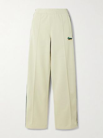 Burberry Pantaloni Sportivi In Jersey Con Righe E Ricamo - Marrone