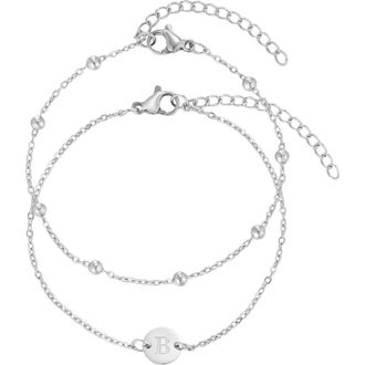 Adornia Set of 2 Assorted Chain Bracelets in Silver-B at Nordstrom Rack