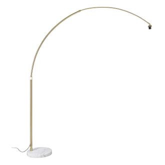 QAZQA Arc Lamp Brass with White Marble Base Adjustable - xxl