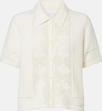 Velvet Rosemond open-knit cotton and cashmere top