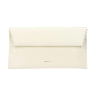 Jil Sander Leren Envelop Clutch - Dames - Tassen - Beige - Maat: ONE Size Leer