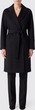 Max Mara S Max Mara Cappotto a vestaglia in pura lana vergine con cintura in vita