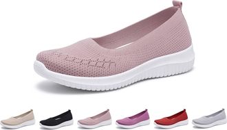 Generic Womens Hands-Free Slip-On Trainers, Mesh, Breathable Running Shoes, No Laces, Slip-on Shoes, Trainers, Lightweight Outdoor Jogging Shoes, Soft Sole, H