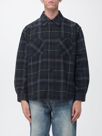 Our Legacy Camicia a quadri in cotone con collo francese e tasca a toppa