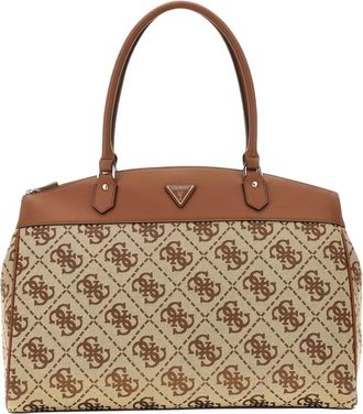 Guess Tassen, Dames, Bruin, ONE Size, Polyester, Audrey Monogramme Tote