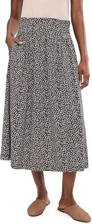 Toad&Co Chaka Midi Skirt Womens Skirt Salt Ditsy Print : SM (US 4-6), Cotton/Elastane/Lyocell