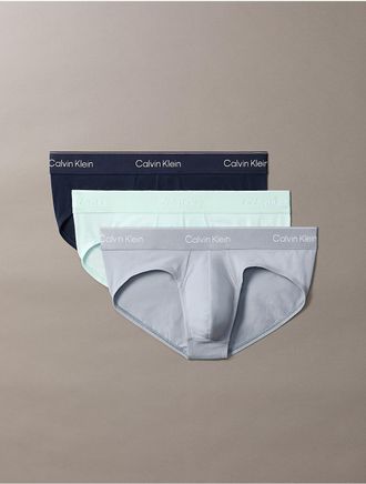 Calvin Klein Mens Icon Cotton Stretch 3-Pack Hip Brief - Multi - L