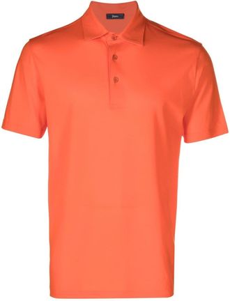 Herno short-sleeved polo shirt - men - Cotton - 50 - Orange