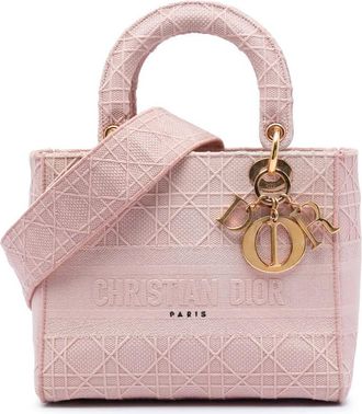 Dior Pre-owned Dior Medium Embroidered Canvas Cannage Lady D Lite Ladies 0RF4U33Y140K7MRH