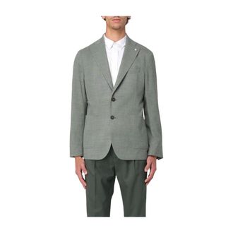 Manuel Ritz Blazers, male, Green, XL, Stretch wool blend slim fit jacket