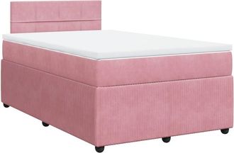 vidaXL Vidaxl - Cama Box Spring Con Colch&oacute;n Terciopelo Rosa 120x200 Cm