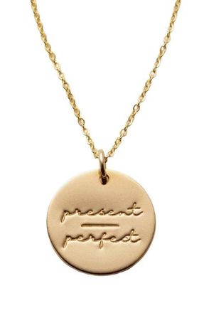 Made by Mary Pause Collection Disc Necklace in Silver - Faith-Fear at Nordstrom