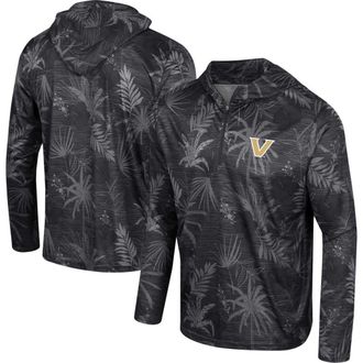 Colosseum Mens Colosseum Black Vanderbilt Commodores Palms Printed Lightweight Quarter-Zip Hooded Top at Nordstrom, Size Xx-Large