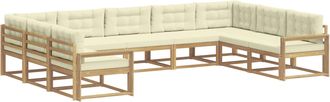 vidaXL Conjunto De Sof&aacute;s De Exterior 9 Uds. Blanco Y Crema Vidaxl