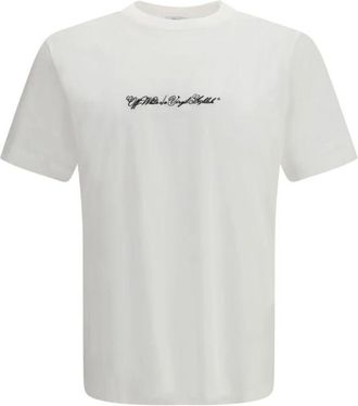 Off-white The Script Arrow T-shirt - Heren - Tops - Wit - Maat: XL Katoen