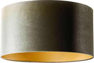 QAZQA Pantalla lámpara terciopelo verde dorado 50/50/25