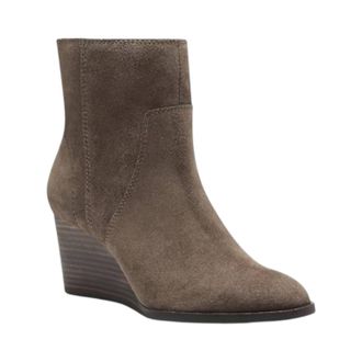 Lucky Brand Womens Wafael Wedge Booties In Canteen Oiled Suede