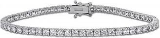 Allurez Round Cut Lab Grown Diamond Tennis Bracelet 14K White Gold (4.48ct)