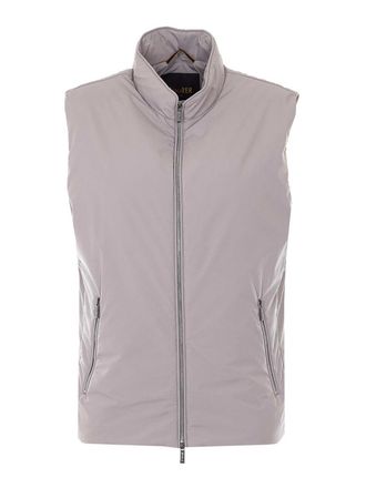 Moorer Grey Senio Vest With Frontal Zip Closure