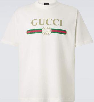 Gucci Logo cotton and silk jersey T-shirt