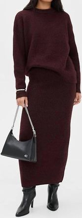Line & Dot Hart Sweater Skirt In Burgundy