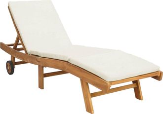 vidaXL Tumbona Poli&eacute;ster Marr&oacute;n Y Crema Vidaxl