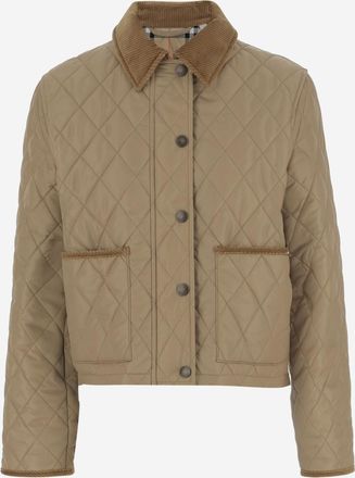 Burberry Beige Quilted Nylon Short Jacket