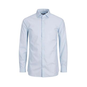 Jack & Jones Blauwe Cashmere Overhemd met Lange Mouwen - Heren - Zakelijke Overhemden - Blauw - XL - Katoen - Overhemden