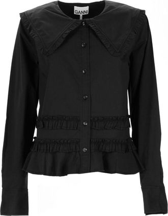 Ganni Black Regular Solid Shirt