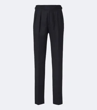 Rubinacci Pleated virgin wool tapered pants