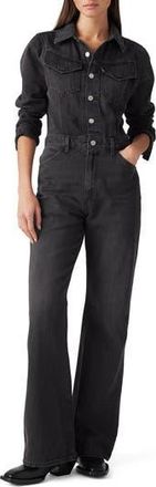 Levi's Western Long Sleeve Denim Jumpsuit in Travel Suit at Nordstrom Rack, Size 24