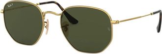 Ray-Ban Sunglasses, unisex, Yellow, 51 MM, Hexagonal Polarized Sunglasses