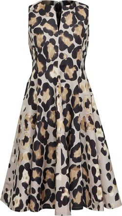 Sara Roka Abito smanicato Mariella con stampa - Toni neutri