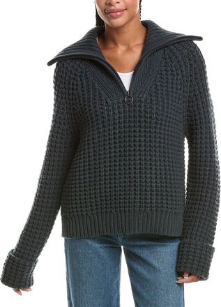 N.Peal N.Peal Super Chunky Rib Half Zip 100% Cashmere Pullover